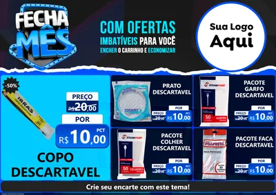 Modelo de Encarte para Encarte A4 Horizontal com o tema Fecha Mês para Embalagens
