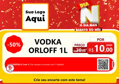 Modelo de Cartaz para Cartaz A4 Horizontal com o tema Dia N o Dia Mais Barato do Mês para Distribuidora de bebidas