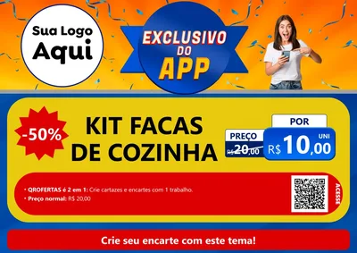 Modelo de Cartaz para Cartaz A4 Horizontal com o tema Exclusivo do Aplicativo para Utilidades Domésticas