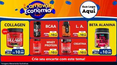 Modelo de TV para TV Horizontal com o tema Carnaval da Economia para Suplementos alimentares