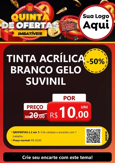 Modelo de Cartaz para Cartaz A4 Vertical com o tema Quinta de Ofertas Imbatíveis para Tintas e Ferramentas