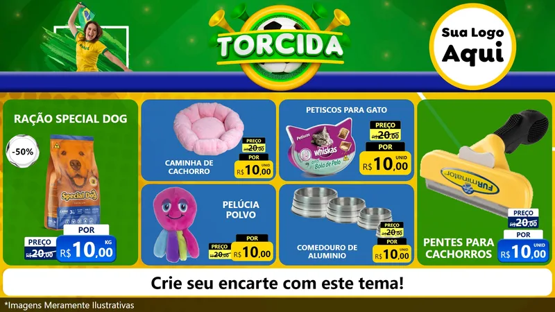Modelo de TV para TV Horizontal com o tema Torcida para Pet Shop