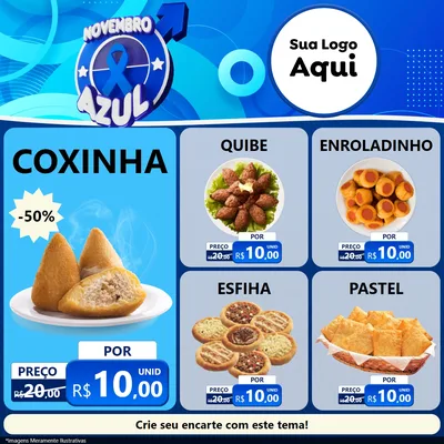 Modelo de Rede Social para Feed Facebook com o tema Novembro Azul para Salgadaria