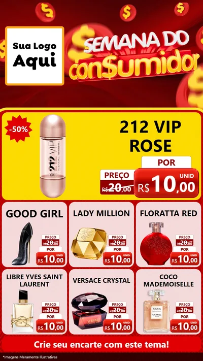 Modelo de Rede Social para Stories com o tema Semana do Consumidor para Perfumes