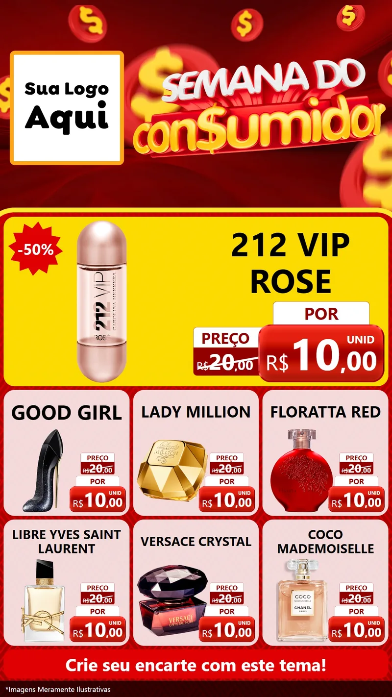 Modelo de Rede Social para Stories com o tema Semana do Consumidor para Perfumes