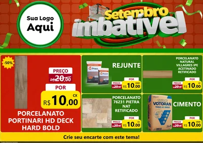 Modelo de Encarte para Encarte A4 Horizontal com o tema Setembro Imbatível para Pisos e revestimentos