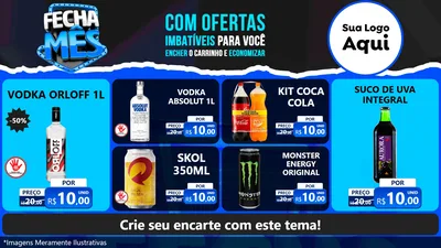 Modelo de TV para TV Horizontal com o tema Fecha Mês para Distribuidora de bebidas