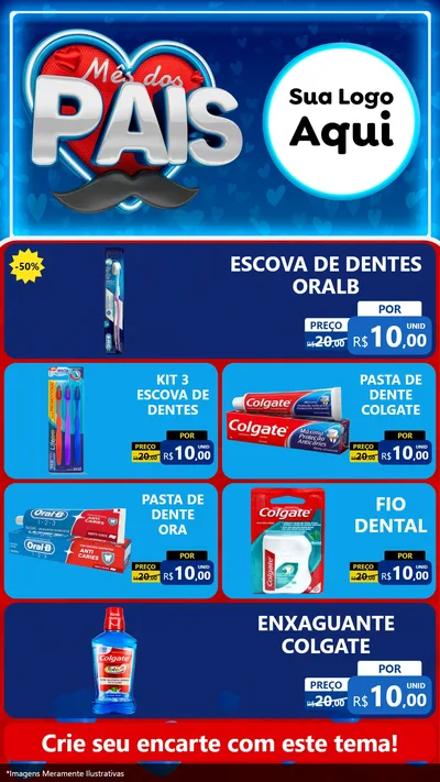 Modelo de TV para TV Vertical com o tema Mês Dos Pais para Higiene Pessoal
