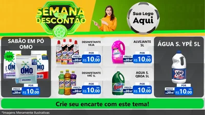 Modelo de TV para TV Horizontal com o tema Semana de Descontão - Copa para Produtos de Limpeza