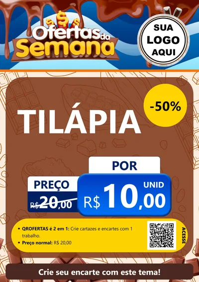 Modelo de Cartaz para Cartaz A4 Vertical com o tema Ofertas da Semana - Páscoa para Peixaria