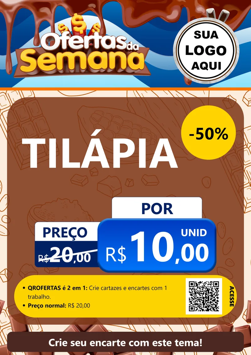 Modelo de Cartaz para Cartaz A4 Vertical com o tema Ofertas da Semana - Páscoa para Peixaria