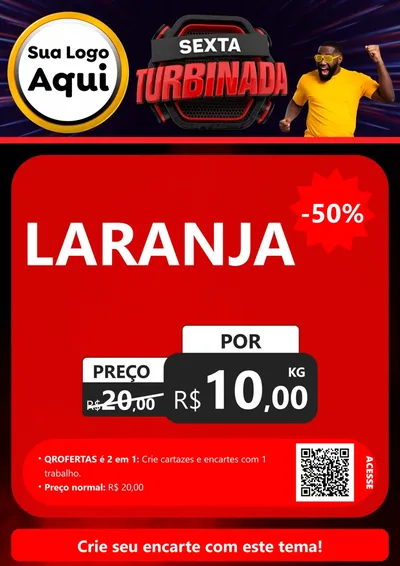Modelo de Cartaz para Cartaz A4 Vertical com o tema Sexta Turbinada para Hortifrúti
