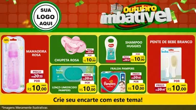 Modelo de TV para TV Horizontal com o tema Outubro Imbatível para Bebês