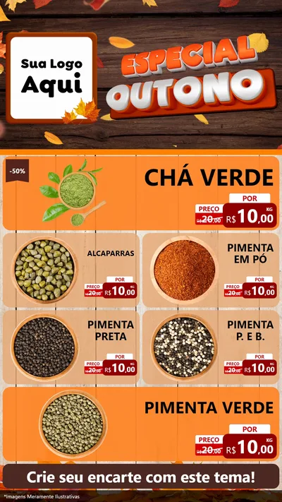 Modelo de TV para TV Vertical com o tema Especial Outono para Produtos Naturais