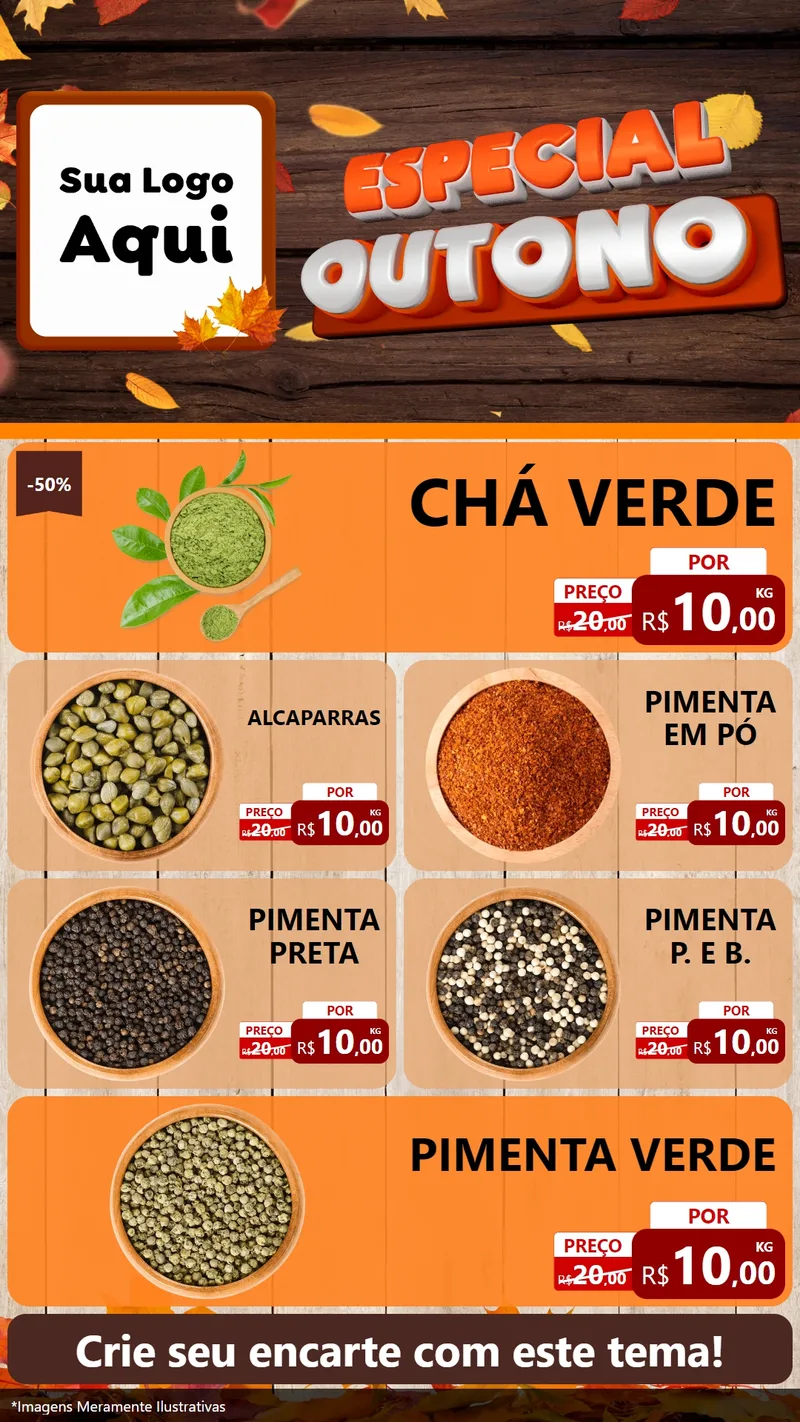 Modelo de TV para TV Vertical com o tema Especial Outono para Produtos Naturais