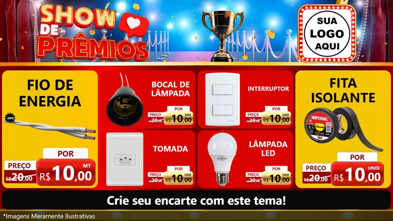 Modelo de TV para TV Horizontal com o tema Show de Prêmios para Materiais Elétricos