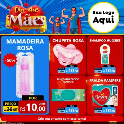 Modelo de Rede Social para Feed Facebook com o tema Dia das Mães para Bebês