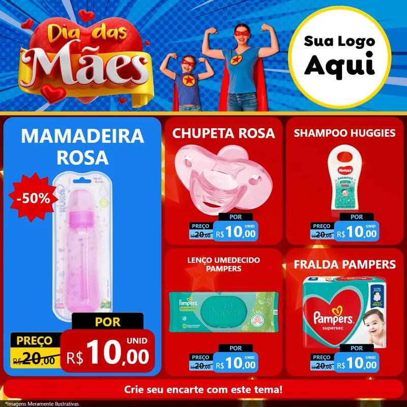 Modelo de Rede Social para Feed Facebook com o tema Dia das Mães para Bebês