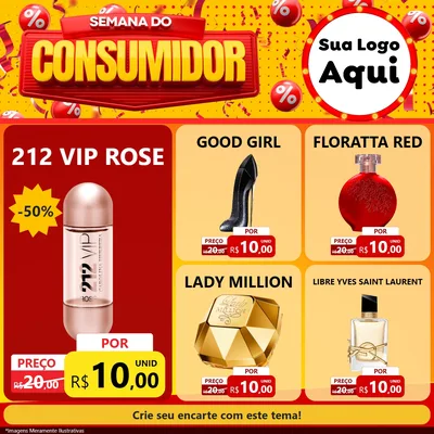 Modelo de Rede Social para Feed Facebook com o tema Semana do Consumidor para Perfumes