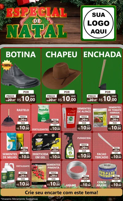 Modelo de Encarte para Encarte Grande com o tema Especial de Natal para Agropecuária