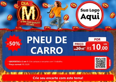 Modelo de Cartaz para Cartaz A4 Horizontal com o tema Dia M - O Dia Mais Barato Do Mês para Auto peças
