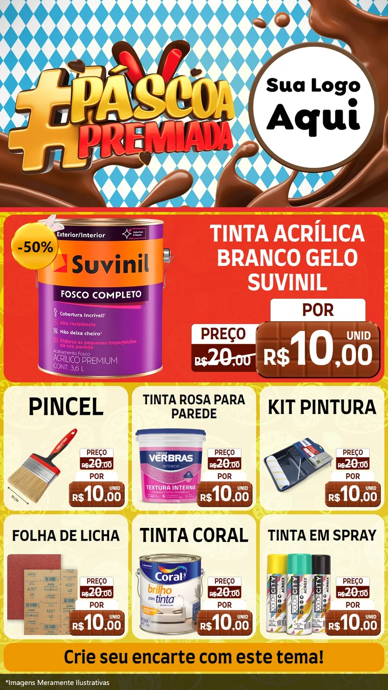 Modelo de Rede Social para Stories com o tema Páscoa Premiada para Tintas e Ferramentas