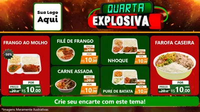 Modelo de TV para TV Horizontal com o tema Quarta Explosiva para Restaurante