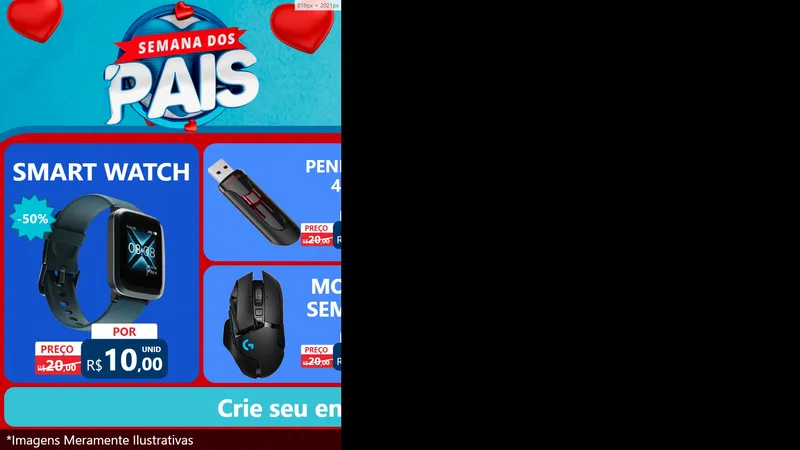 Modelo de TV para TV Horizontal com o tema Semana Dos Pais para Informática