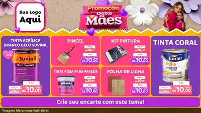 Modelo de TV para TV Horizontal com o tema Promoção Dia das Mães para Tintas e Ferramentas