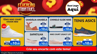 Modelo de TV para TV Horizontal com o tema Fevereiro Imbatível para Calçados