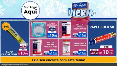 Modelo de TV para TV Horizontal com o tema Ofertas de Inverno para Embalagens