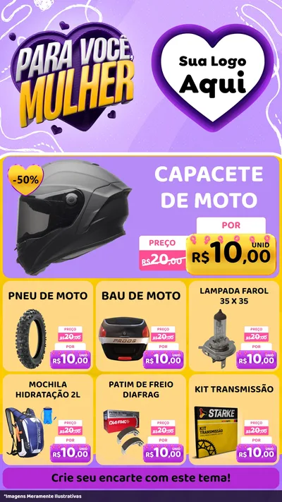 Modelo de Rede Social para Stories com o tema Para Você, Mulher para Moto peças