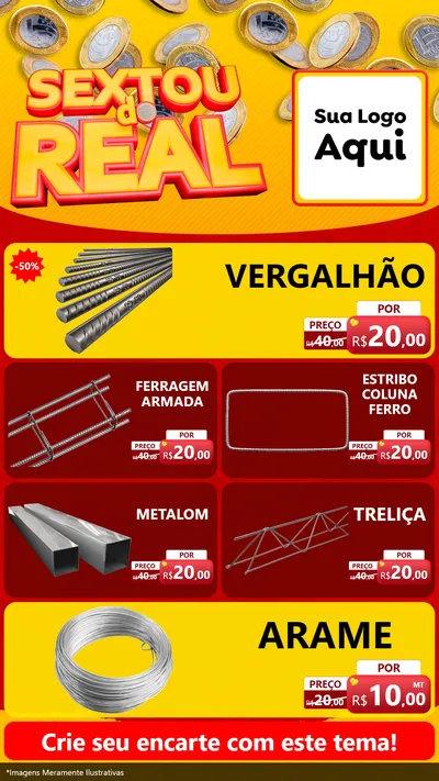 Modelo de TV para TV Vertical com o tema Sextou do Real para Ferragens