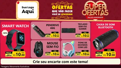 Modelo de TV para TV Horizontal com o tema Dia dos Namorados para Informática