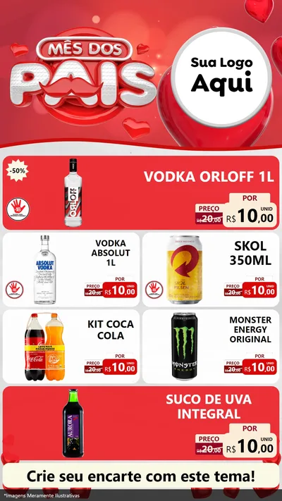 Modelo de TV para TV Vertical com o tema Mês dos Pais para Distribuidora de bebidas