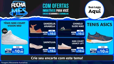 Modelo de TV para TV Horizontal com o tema Fecha Mês para Calçados