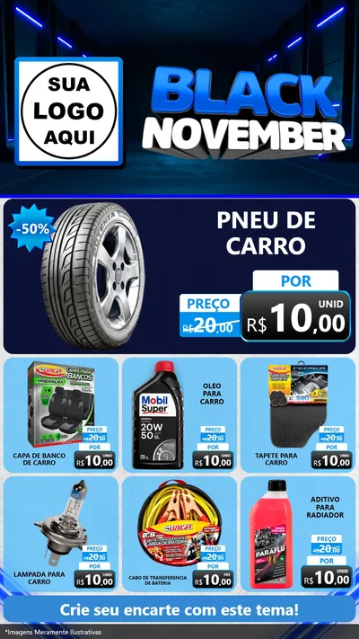 Modelo de Rede Social para Stories com o tema Black November para Auto peças