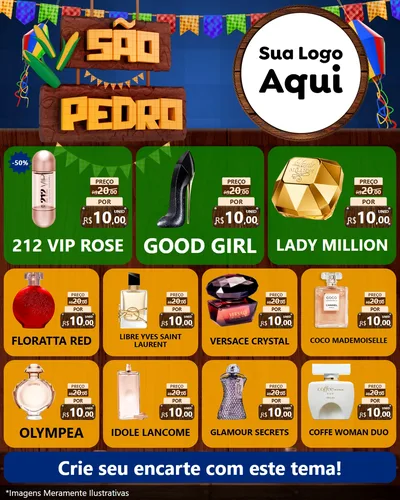 Modelo de Rede Social para Feed Instagram com o tema São Pedro para Perfumes
