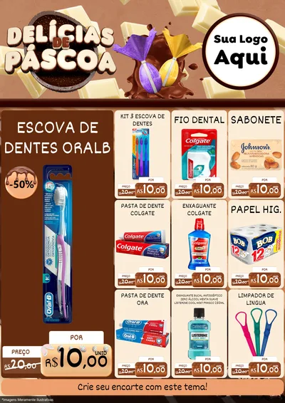 Modelo de Encarte para Encarte A4 Vertical com o tema Delícias de Páscoa para Higiene Pessoal