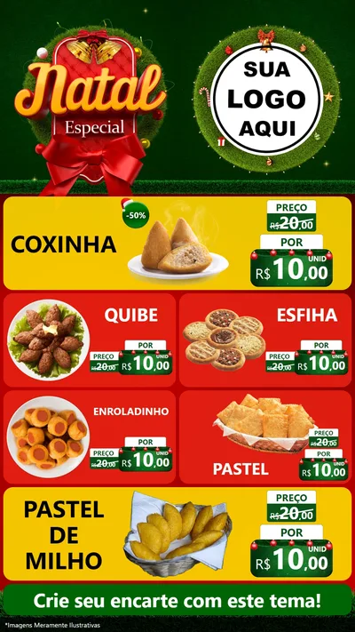 Modelo de TV para TV Vertical com o tema Natal Especial para Salgadaria