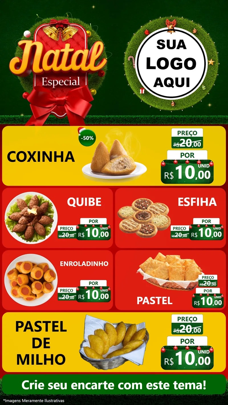 Modelo de TV para TV Vertical com o tema Natal Especial para Salgadaria