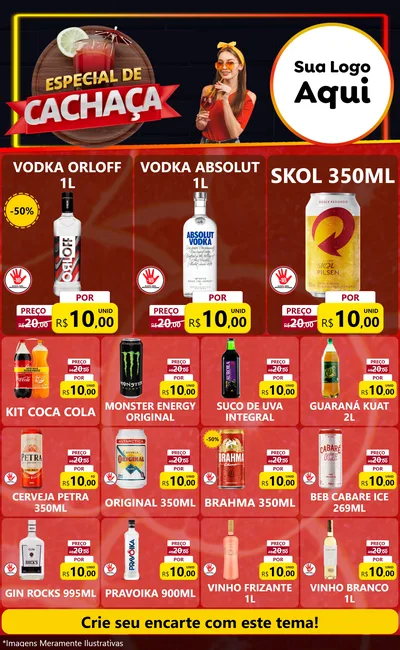 Modelo de Encarte para Encarte Grande com o tema Especial de Cachaça para Distribuidora de bebidas
