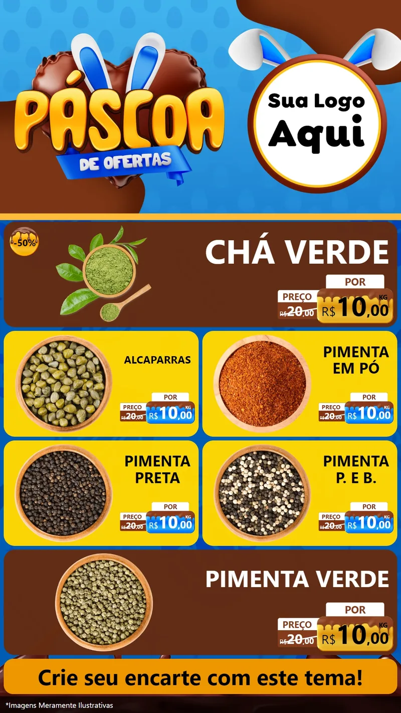 Modelo de TV para TV Vertical com o tema Páscoa de Ofertas para Produtos Naturais