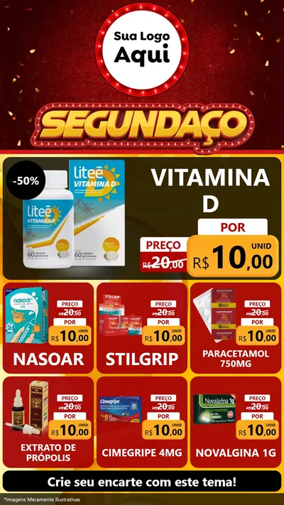 Modelo de Rede Social para Stories com o tema Segundaço para Farmácia