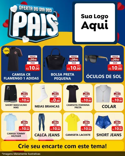 Modelo de Rede Social para Feed Instagram com o tema Oferta Do Dia Dos Pais para Roupas e acessórios