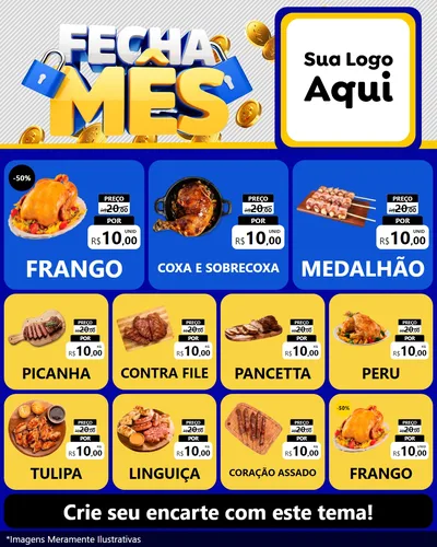 Modelo de Rede Social para Feed Instagram com o tema Fecha Mês para Assados