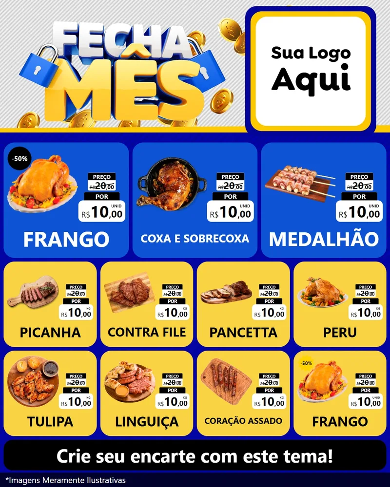 Modelo de Rede Social para Feed Instagram com o tema Fecha Mês para Assados
