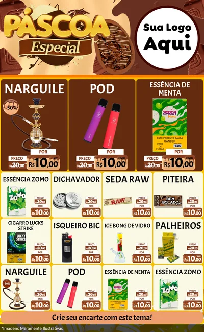 Modelo de Encarte para Encarte Grande com o tema Páscoa Especial para Tabacaria