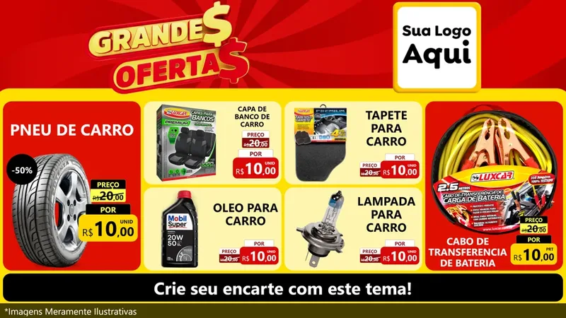 Modelo de TV para TV Horizontal com o tema Grandes Ofertas para Auto peças