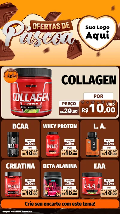 Modelo de Rede Social para Stories com o tema Ofertas de Páscoa para Suplementos alimentares